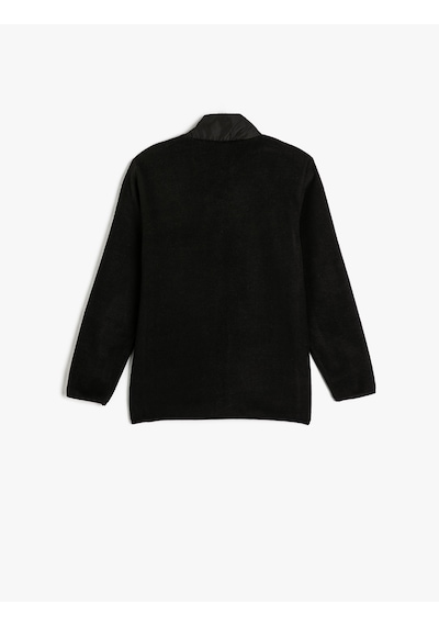 Koton Fermuarlı Polar Sweatshirt Dik Yaka Uzun Kollu Haki 5wkb10018tk Haki