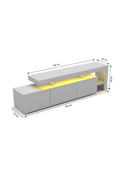 Luma Led Işıklı Tv Ünitesi Beyaz