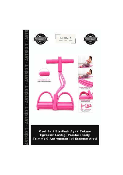 Özel Seri Btr-pınk Ayak Çekme Egzersiz Lastiği Pembe Body Trimmer Antrenman İpi Esneme Aleti