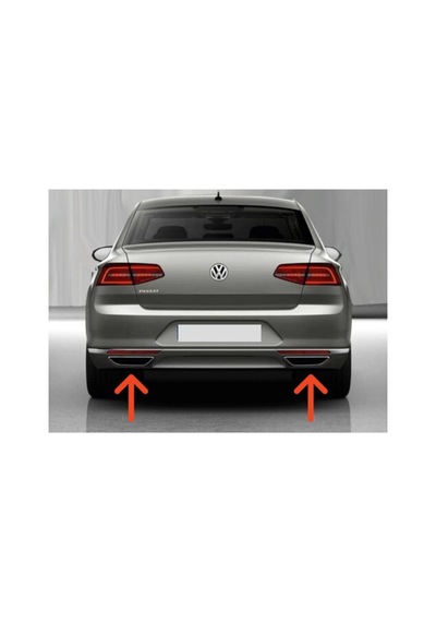 Volkswagen İle Uyumlu Passat İle Uyumlu B8 Krom Egzoz Ucu 2 Parça 2014 Üzeri Çelik