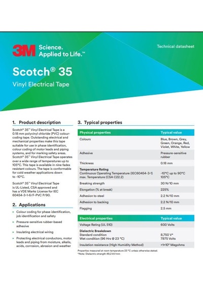 3m Scotch 35 Vinil Elektrik Bandı Beyaz 19 Mm X 20 M 3m 10'lu