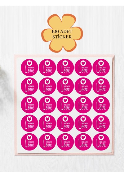 100 Adet Teşekkür Ederiz Stickers Paketleme Kargo Çıkartma Pytjoı