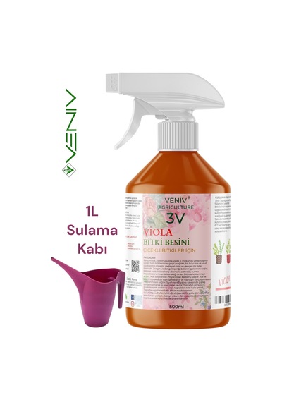 3v Viola Bitki Besini 500ml + 1l Sulama Kabı Seti 2