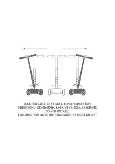 Kırmızı 3 Tekerlekli Işıklı Scooter Kırmızı