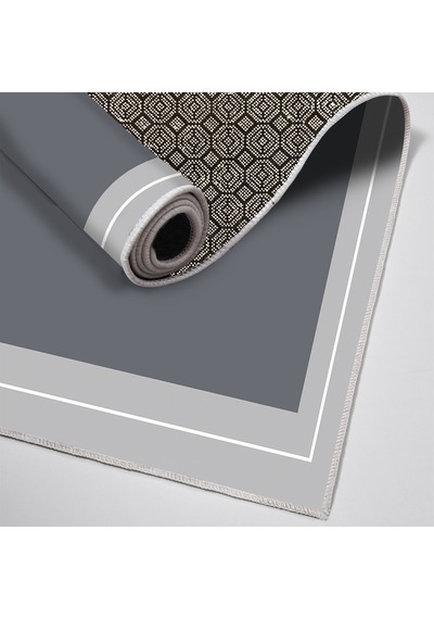 Dijital Kaymaz Yıkanabilir Mutfak Banyo Salon Paspas Halısı Trend Modern Al4001 Mavi