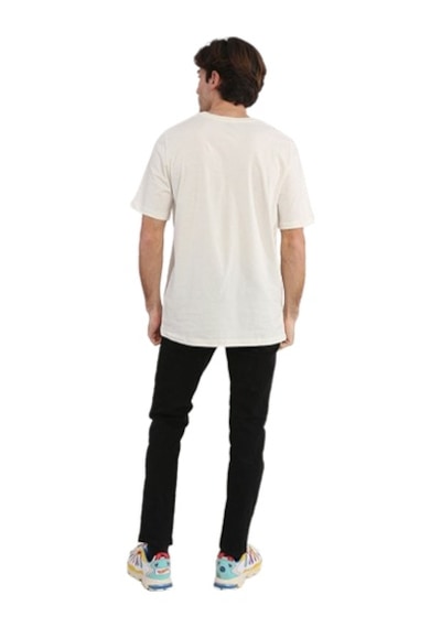Jack & Jones Pin 12249605 Logo Baskılı Erkek Tişört Beyaz