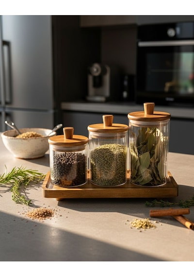 Akasya Ahşap Baharat Altlığı & Sunum Standı Mien Baharatlık Tepsi Sunumluk Kahverengi