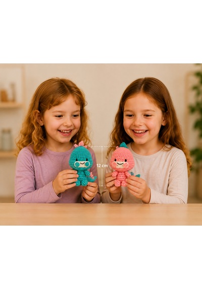 Bakgelal Hello Adorable Amigurumi Dinozor Yapım Kiti 2 Adet Sevimli Dinozor Bff, Türkçe Anlatımlı