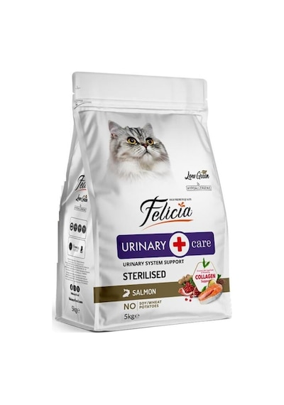 Felicia Az Tahıllı Hypoallergenic Urinary Sterilised Somonlu Kısırlaştırılmış Kedi Maması 5 Kg