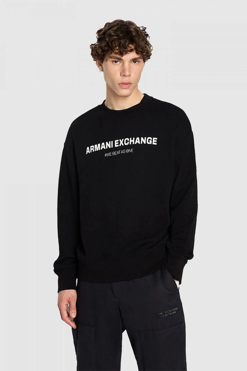 Armani Exchange Armani Baskılı Erkek Sweat Siyah