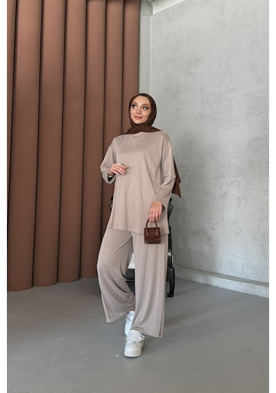 Riella Butik Ravel Tesettür Takım Vizon