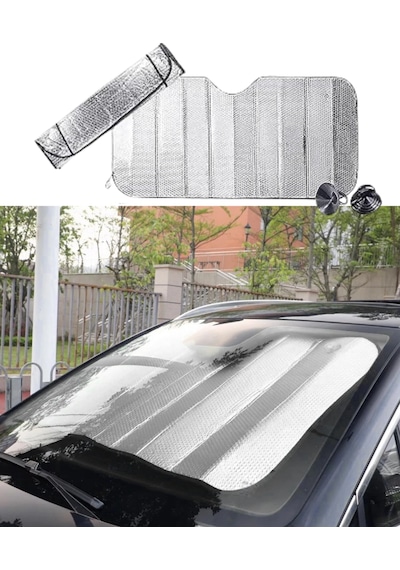 Lexroo Uv Ve Isı Önleyici Oto Ön Cam Güneşliği Hyundai İ20 Fiat Egea Toyota Corolla Volkswagen Standart