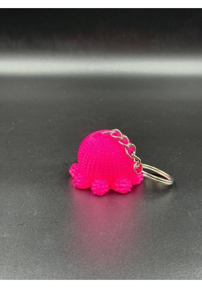 Amigurumi Ahtapot Anahtarlık 5-6 Cm Pembe
