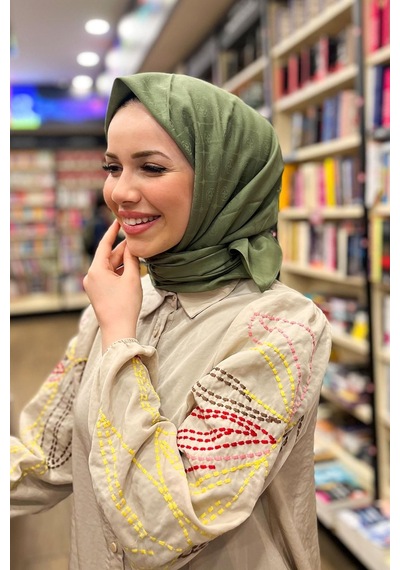 Aker Cotton Pamuk Eşarp - 1030700-952 - Yeşil Yeşil