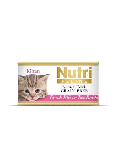 Nutri Feline Kitten Tavuklu ve Ton Balıklı Tahılsız Konserve Yavru Kedi Maması 85 G