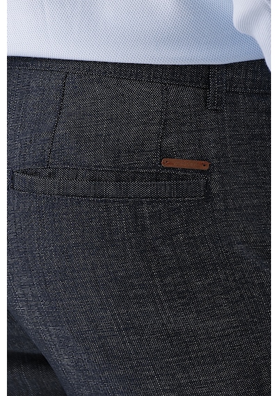 MORVEN  Erkek Lacivert Poliviskon Desenli Slim Fit  Pantolon