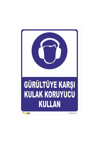 Gürültüye Karşı Kulak Koruyucu Kullan Levhası Levha 25x35 Cm Galvaniz Saç 0,4 Mm Kkd 019