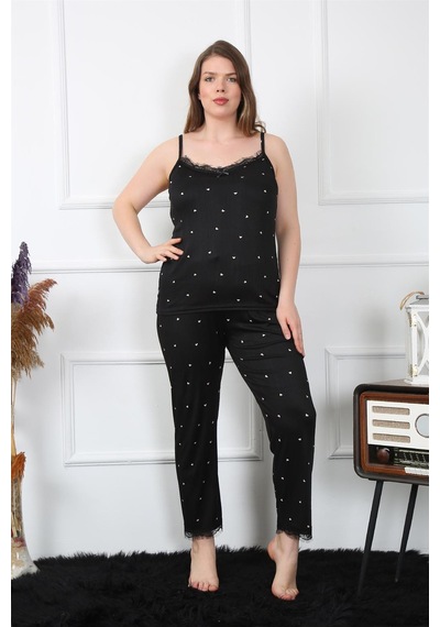 Akbeniz Kadın Büyük Beden Siyah İp Askılı Pijama Takım 202196 Çok Renkli Akbeniz Kadın Büyük Beden Siyah İp Askılı Pijama Takım 202196 Çok Renkli