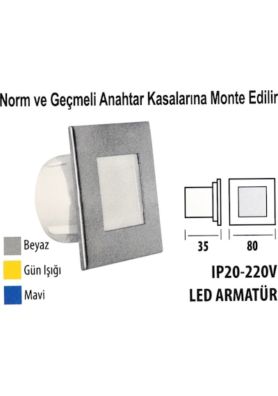 Led Armatür 3 Renk Seçenekli Krd01 Ip20 - 220V