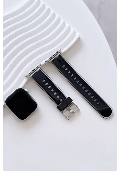 Movenchy Apple Watch 38mm Jelly Silikon Kordon - Siyah