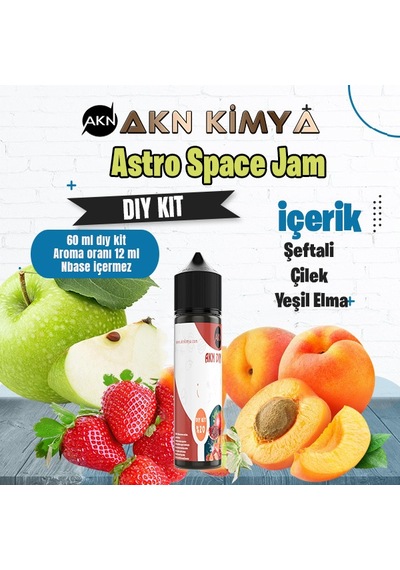 Astro Space Jam Dıy Kit Yeşil Elma Şeftali Gıda Aroması %20 Oranda Aroma İçerir Hazır Değildir 60 Ml