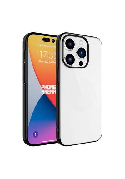 Apple Uyumlu  iPhone 15 Pro Max Kılıf Sert Pc Renkli Çerçeveli Zore Riksos Kapak