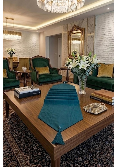 Çizgili Tek Runner, Colber Tek Runner 40x140cm Petrol Diğer