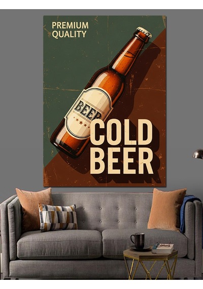 "soğuk Bira" Şişe Posteri Dekoratif Kanvas - Mdf Ahşap Tablo