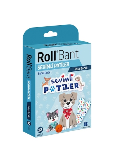 Roll Bant Yara Bandı Sevimli Patiler 12'li