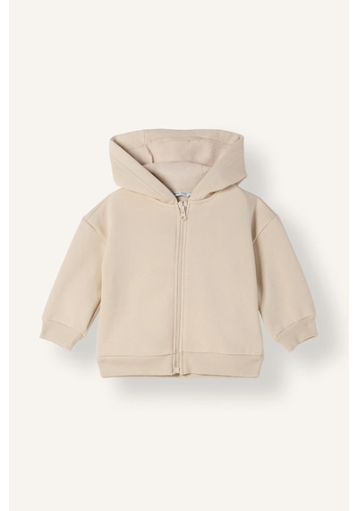 Defacto Kapüşonlu Fermuarlı Kalın Basic Sweatshirt Hırka Kız Bebek I5086a526wnbg203 Bej-bg203