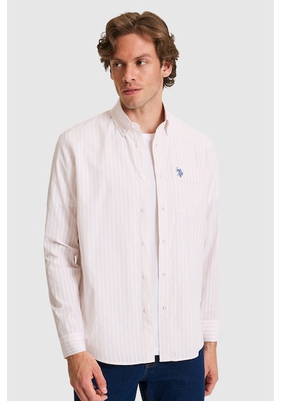 U.s. Polo Assn. Erkek Açık Pembe Gömlek Desenli 50324781-vr078 Acık Pembe
