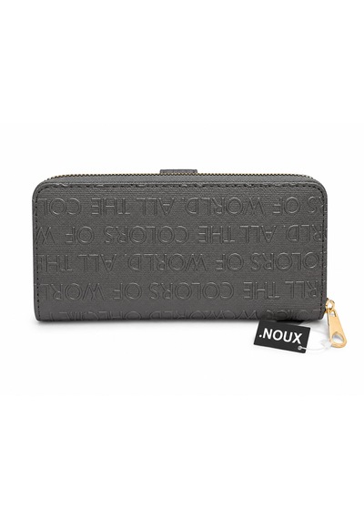 Noux Çok Bölmeli Kapaklı Kadın Cüzdanı Gri