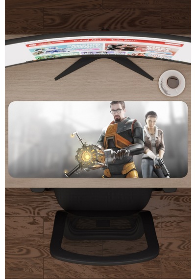 Half Life Kaymaz Dikişli Kauçuk Oyuncu Mousepad V1 - 70x30 Xl Gaming Mouse Pad Fare Altlığı