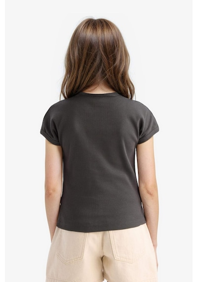DeFacto Kız Çocuk Slim Fit Dar Kesim Bisiklet Yaka Basic Düz Fitilli Kaşkorse Kısa Kollu Tişört B3053A825SMAR211 Antrasit DeFacto Kız Çocuk Slim Fit Dar Kesim Bisiklet Yaka Basic Düz Fitilli Kaşkorse Kısa Kollu Tişört B3053A825SMAR211 Antrasit