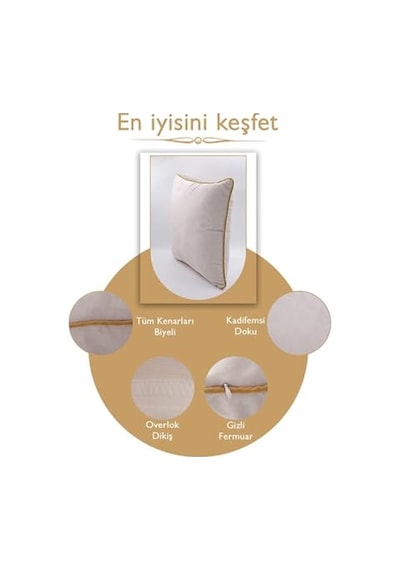 Seçenekli Hardal Biyeli Açık Gri Kırlent Kılıfı Dekoratif Düz Sade Panoroma Panbiy Gri Hardal V2 30x50 Diğer