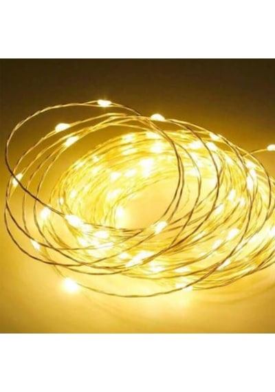 3 Metre Sarı Peri Led - Sarı Işık Led Aydınlatma - Dekoratif Işık Diğer