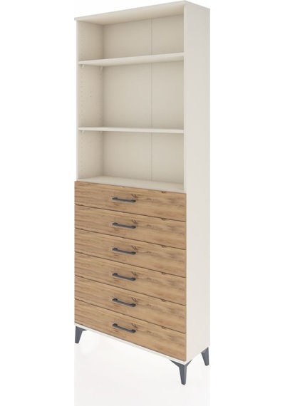 Arges Dolap 3 Raflı 6 Çekmeceli 88x30x221 Aytaşı-çam Aytaşı