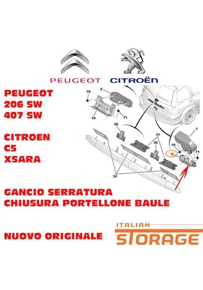 Peugeot Citroen Bagaj Kilit Karşlığı 8724.92 -