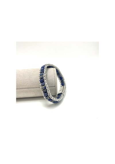 Sertifikalı Lapis Lazuli Doğal Taş Bileklik Çelik Halat Çelik Kilit Çok Renkli