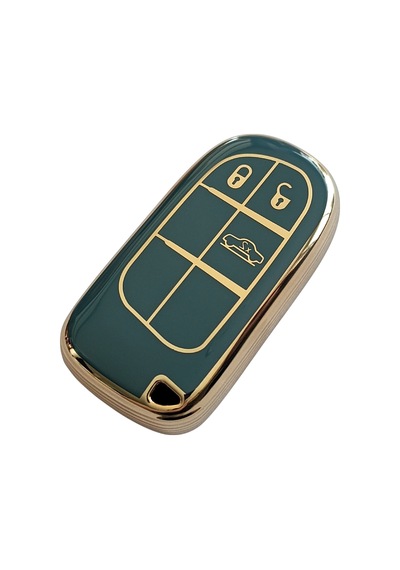 Egea Cross 500 Jeep Dodge Chrysler Uyumlu Smart Kumanda Anahtar Kılıfı Oto Anahtarlık Turkuaz Gold