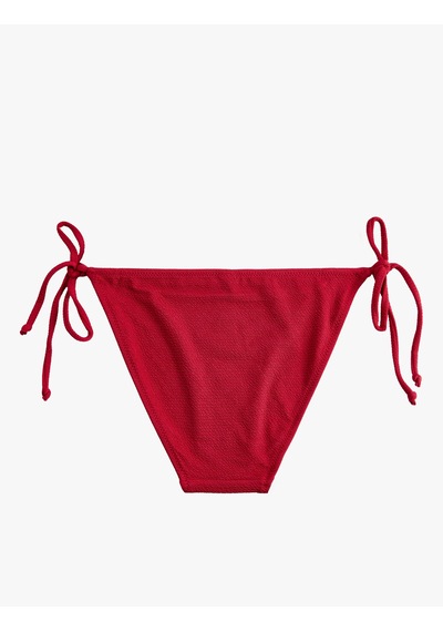 Koton Yanları Bağlamalı İpli Dokulu Bikini Altı Bordo 6sak00011mm