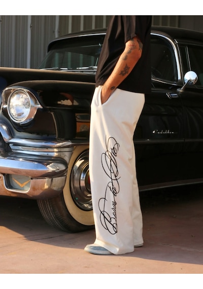 Bpm Born To Die Baggy Eşofman Altı Krem Çok Renkli