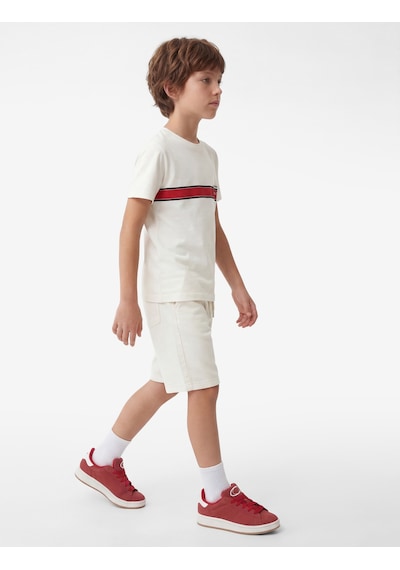 Koton Beli Bağcıklı Lastikli Slim Fit Denim Şort Beyaz 6skb40058td