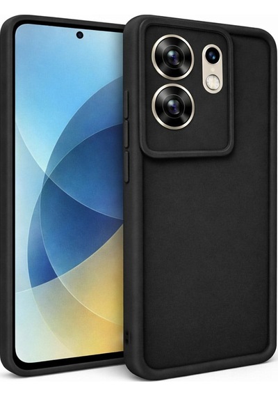 İnfinix Zero30-4g Uyumlu Kamera Çıkıntılı Mat Silikon Telefon Kılıfı Siyah
