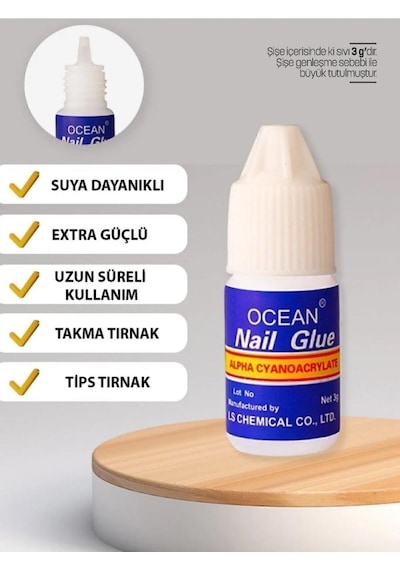 Ocean Tüp Tırnak Yapıştırıcı Alpha Cyanoacrylate 3 Gr Asu-189