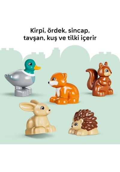 LEGO® DUPLO® Vahşi Hayvanlarla Keşif Ormanı 10480 – 2 Yaş ve Üzeri Çocuklar için 6 Hayvan İçeren Oyuncak Yapım Seti (131 Parça)