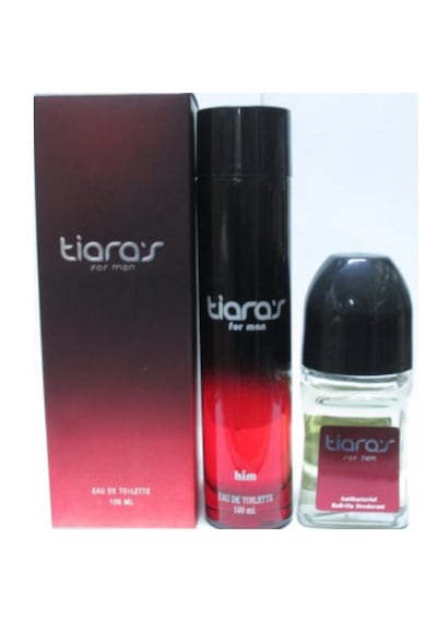 Tiaras For Men Him Erkek Parfüm Uzun Şişe EDT 100 ML + Roll-On Deodorant 50 ML