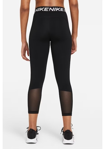 Nike Pro 365 Mid-rise Crop Training Legging File Panelli Kadın Crop Tayt Siyah
