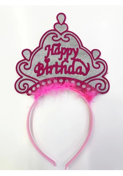 Mey İthalat Happy Birthday Yazılı Neon Renk Taç 12 Adet