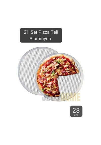 2li Set Pizza Tepsisi Alüminyum Pizza Teli Lahmacun Tepsisi 33 Cm Gri